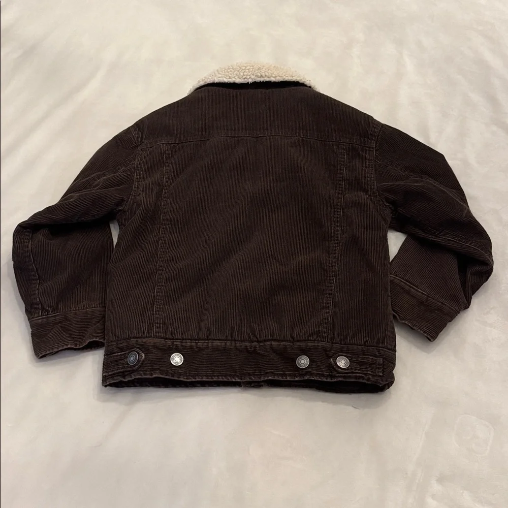 ADORABLE! GAP Kids Brown Corduroy Jacket with Sherpa Collar, sz S